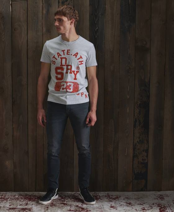 Superdry tricou clasic de atletism îmbrăcăminte gri deschis bărbați JX0Z4966