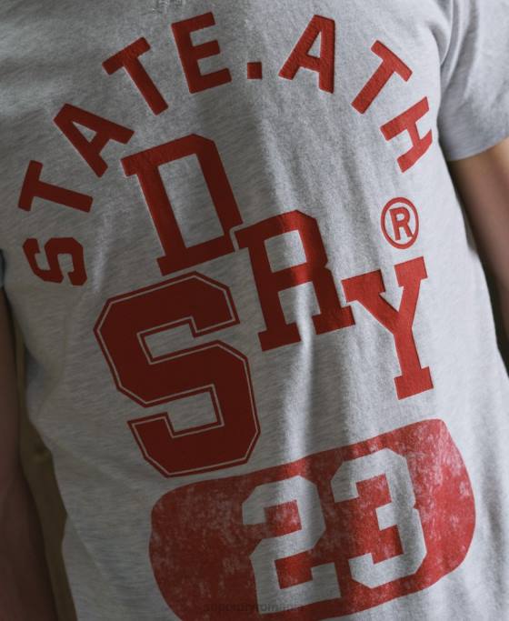 Superdry tricou clasic de atletism îmbrăcăminte gri deschis bărbați JX0Z4966