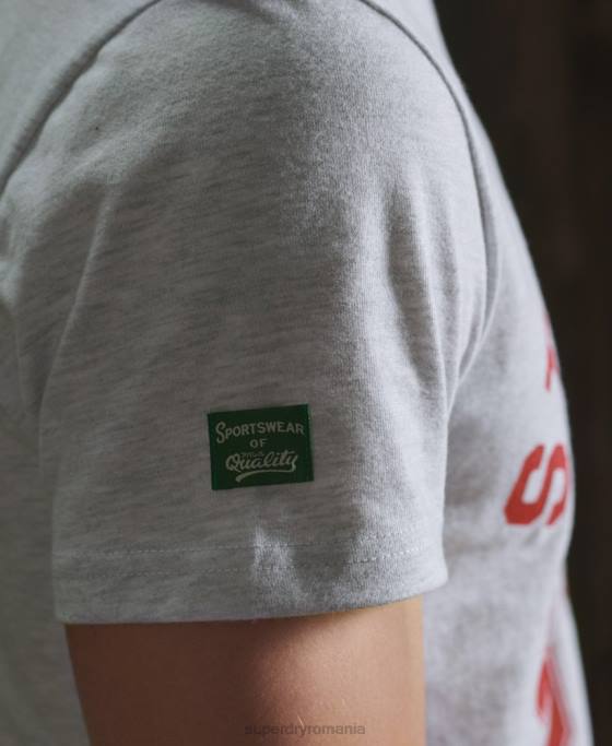 Superdry tricou clasic de atletism îmbrăcăminte gri deschis bărbați JX0Z4966