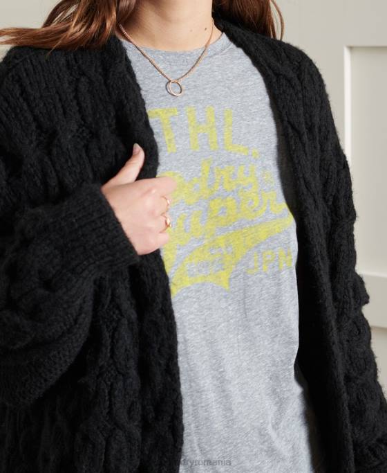 Superdry tricou clasic refăcut îmbrăcăminte gri deschis femei JX0Z2787