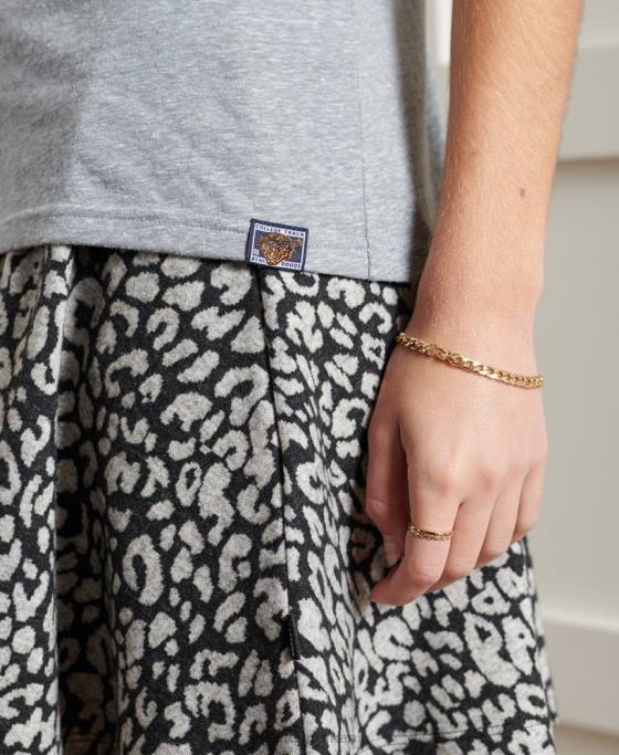 Superdry tricou clasic refăcut îmbrăcăminte gri deschis femei JX0Z2787