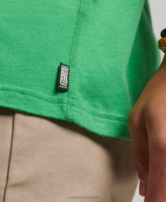 Superdry tricou clasic refăcut îmbrăcăminte verde bărbați JX0Z20