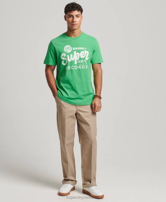 Superdry tricou clasic refăcut îmbrăcăminte verde bărbați JX0Z20