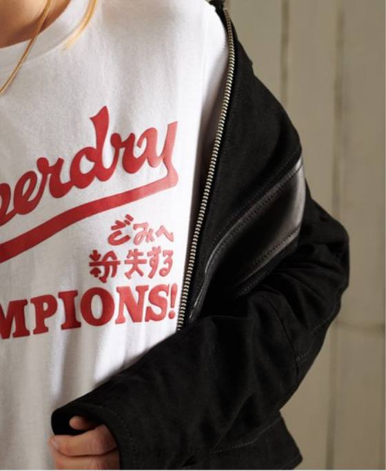 Superdry tricou colegial cali state îmbrăcăminte alb femei JX0Z2834