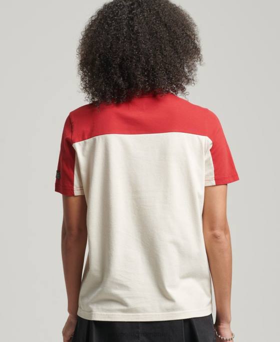 Superdry tricou colegial cu logo vintage îmbrăcăminte bej femei JX0Z2755