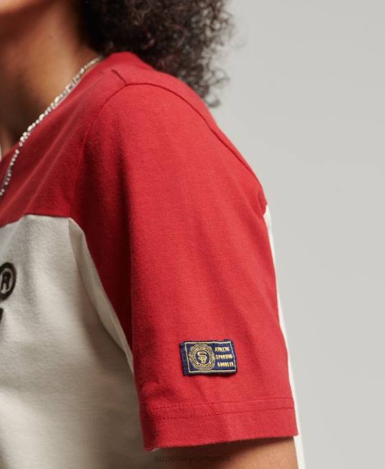 Superdry tricou colegial cu logo vintage îmbrăcăminte bej femei JX0Z2755