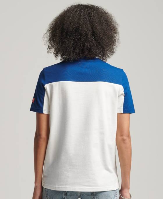 Superdry tricou colegial cu logo vintage îmbrăcăminte cremă femei JX0Z2763