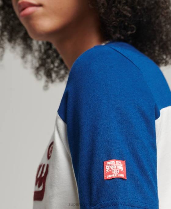 Superdry tricou colegial cu logo vintage îmbrăcăminte cremă femei JX0Z2763