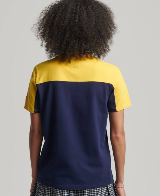 Superdry tricou colegial cu logo vintage îmbrăcăminte marina femei JX0Z6692