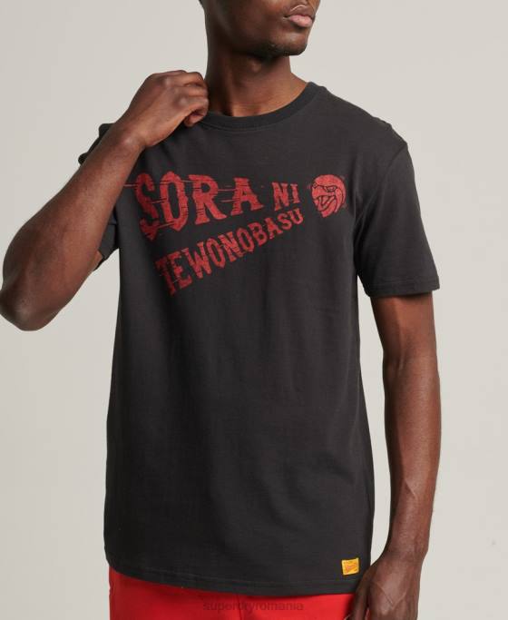 Superdry tricou colegial de epocă îmbrăcăminte negru bărbați JX0Z4950