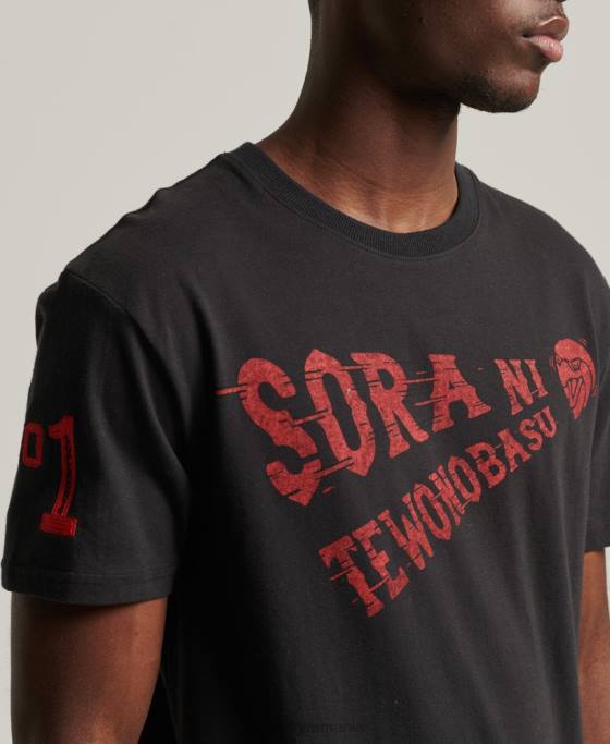 Superdry tricou colegial de epocă îmbrăcăminte negru bărbați JX0Z4950