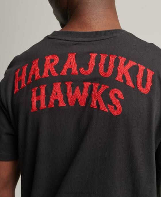 Superdry tricou colegial de epocă îmbrăcăminte negru bărbați JX0Z4950