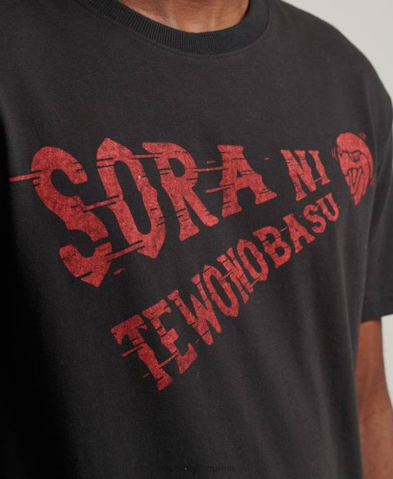 Superdry tricou colegial de epocă îmbrăcăminte negru bărbați JX0Z4950