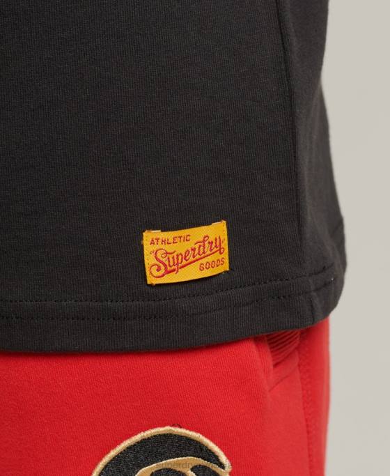 Superdry tricou colegial de epocă îmbrăcăminte negru bărbați JX0Z4950