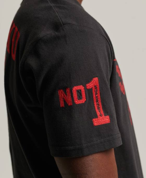 Superdry tricou colegial de epocă îmbrăcăminte negru bărbați JX0Z4950