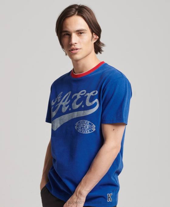 Superdry tricou colegial îmbrăcăminte albastru bărbați JX0Z4961