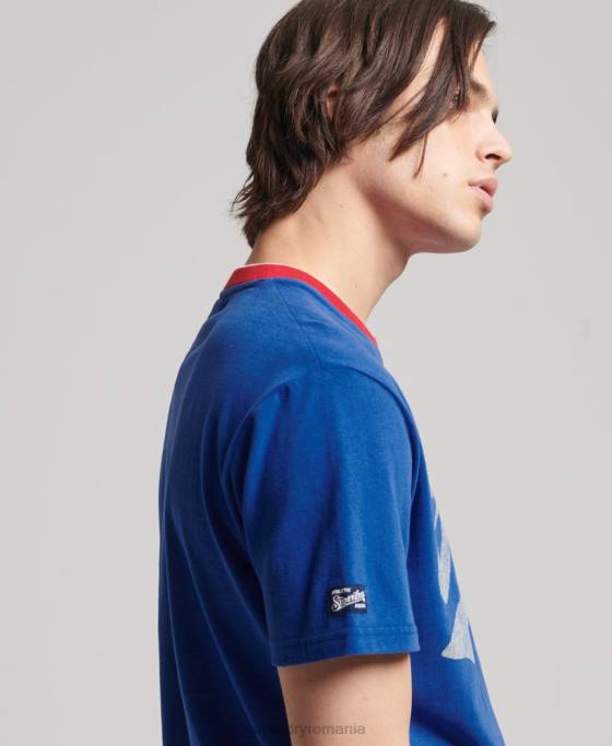 Superdry tricou colegial îmbrăcăminte albastru bărbați JX0Z4961