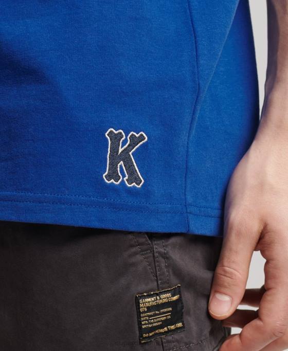 Superdry tricou colegial îmbrăcăminte albastru bărbați JX0Z4961