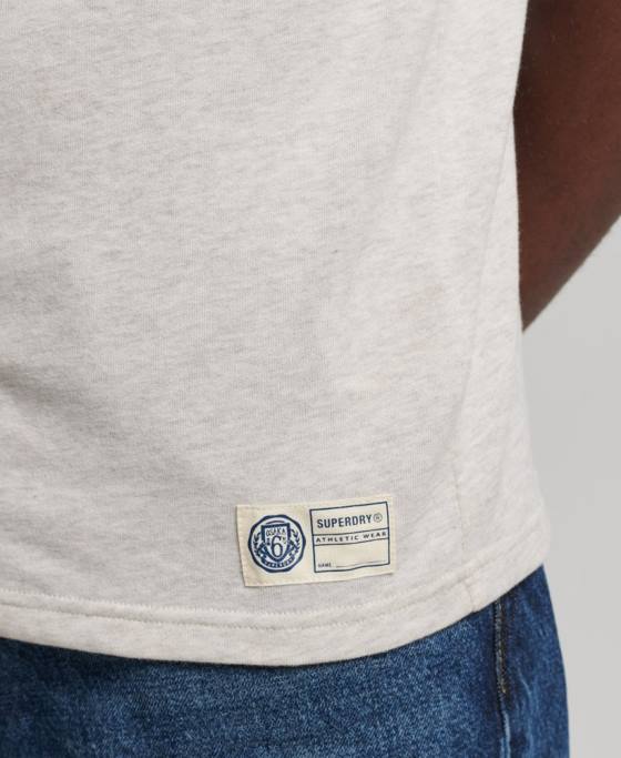 Superdry tricou colegial în stil script vintage îmbrăcăminte cremă bărbați JX0Z4953