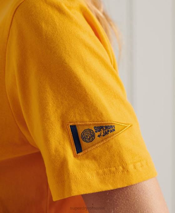 Superdry tricou colegiu atletic îmbrăcăminte aur femei JX0Z2795