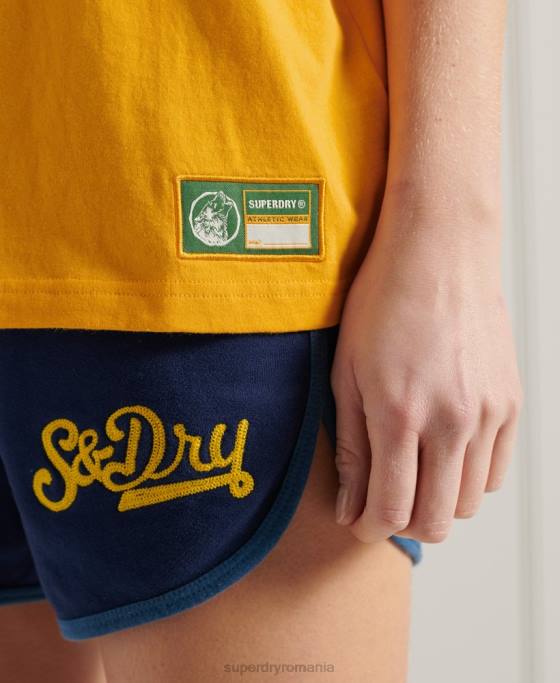 Superdry tricou colegiu atletic îmbrăcăminte aur femei JX0Z2795