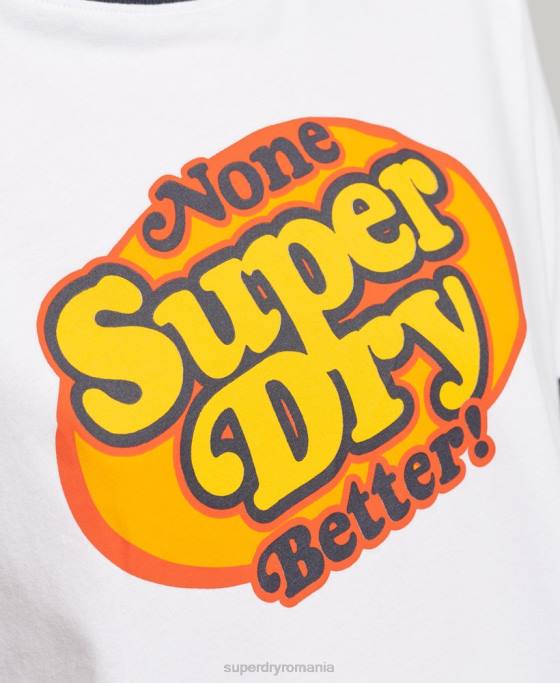 Superdry tricou cooper nostalgia îmbrăcăminte alb femei JX0Z6309