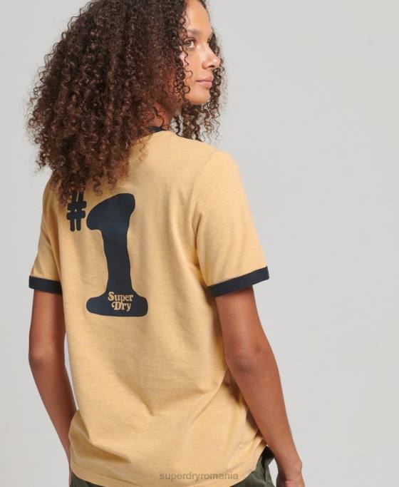 Superdry tricou cooper nostalgia îmbrăcăminte galben femei JX0Z2813