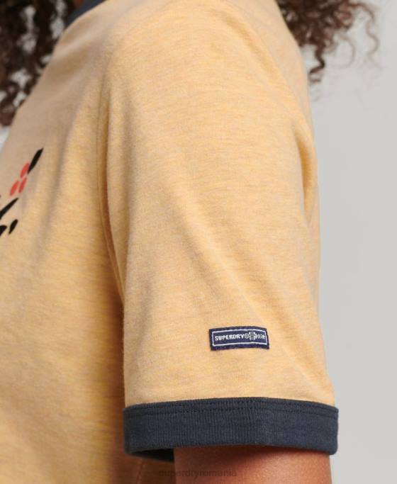 Superdry tricou cooper nostalgia îmbrăcăminte galben femei JX0Z2813