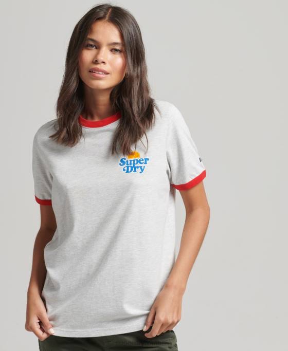 Superdry tricou cooper nostalgia îmbrăcăminte gri femei JX0Z6209