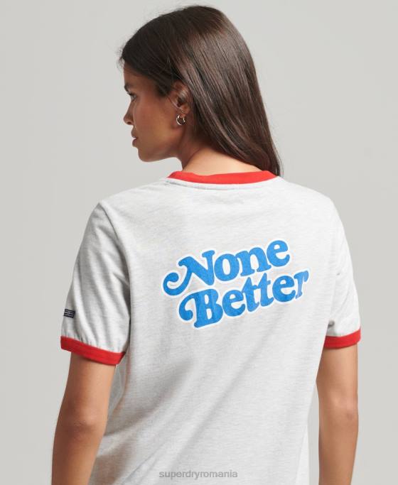 Superdry tricou cooper nostalgia îmbrăcăminte gri femei JX0Z6209