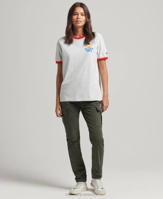 Superdry tricou cooper nostalgia îmbrăcăminte gri femei JX0Z6209
