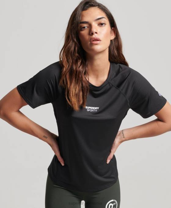 Superdry tricou core active îmbrăcăminte negru femei JX0Z2701