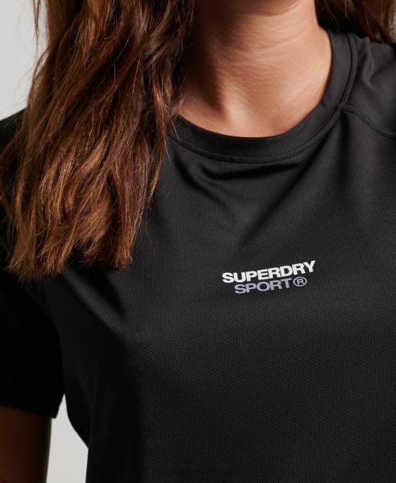 Superdry tricou core active îmbrăcăminte negru femei JX0Z2701