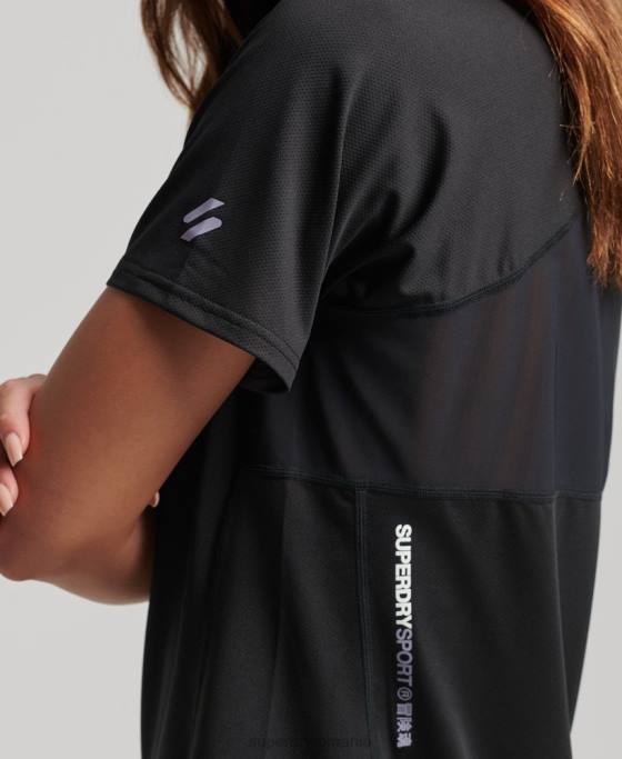 Superdry tricou core active îmbrăcăminte negru femei JX0Z2701