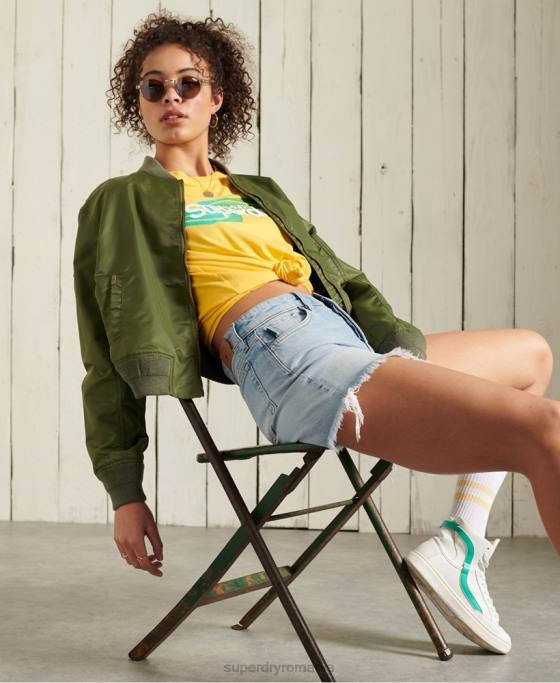 Superdry tricou core logo cali îmbrăcăminte galben femei JX0Z6263