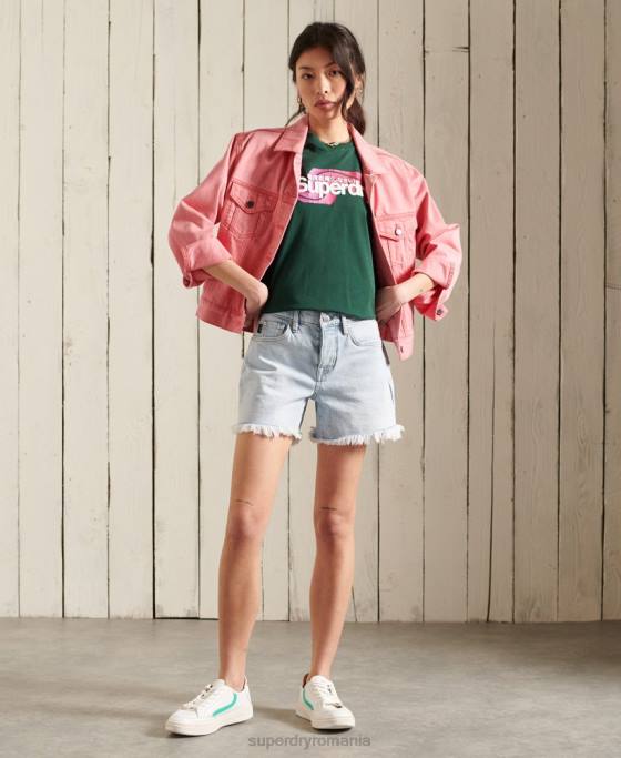 Superdry tricou core logo cali îmbrăcăminte turcoaz femei JX0Z6253