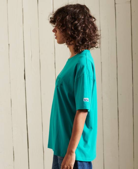 Superdry tricou core logo source îmbrăcăminte verde femei JX0Z6303