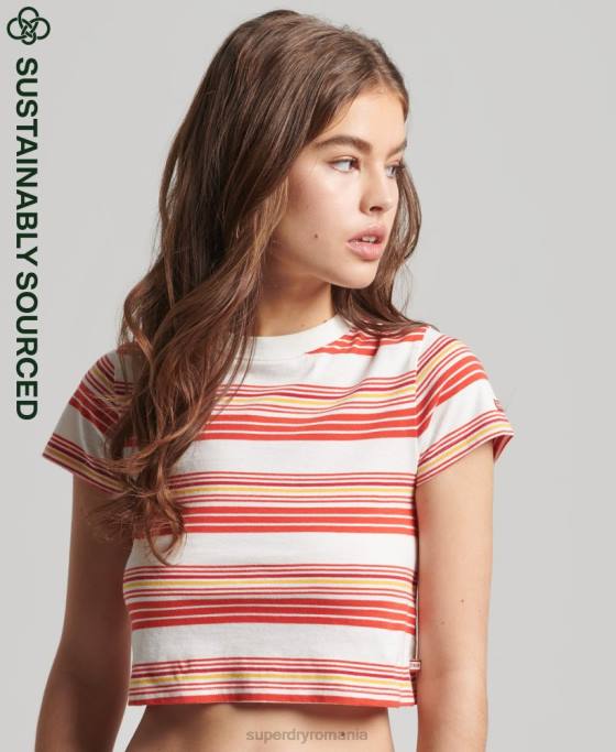 Superdry tricou crop vintage din bumbac organic îmbrăcăminte multi femei JX0Z6266