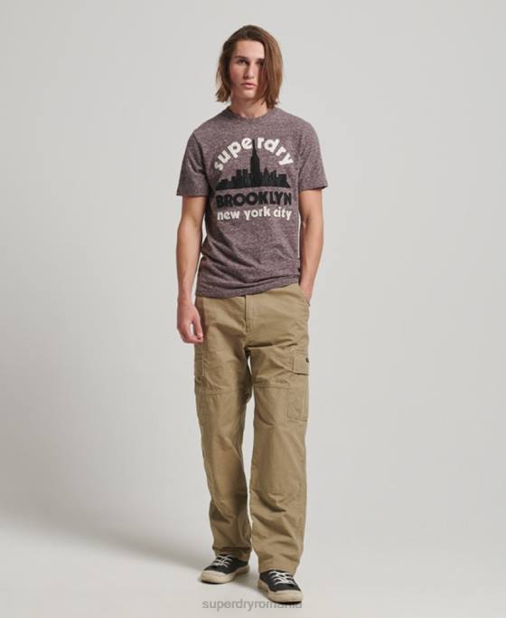 Superdry tricou cu aplicații în aer liber îmbrăcăminte maro bărbați JX0Z116