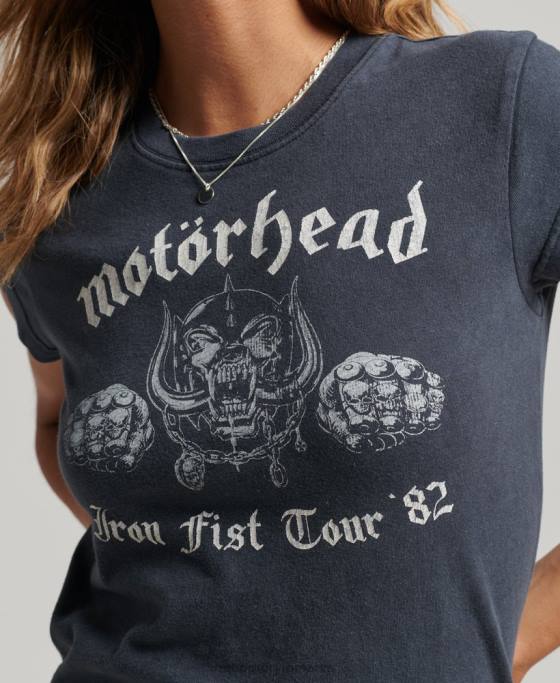 Superdry tricou cu bandă motorhead cu mânecă îmbrăcăminte negru femei JX0Z2620