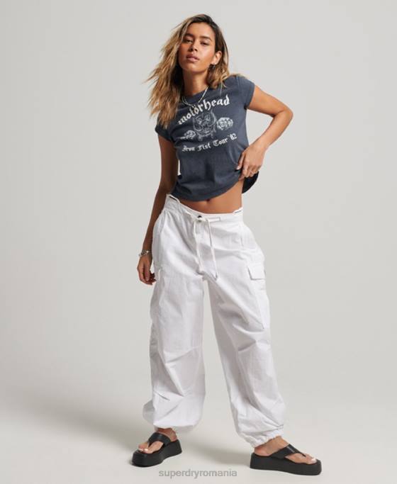 Superdry tricou cu bandă motorhead cu mânecă îmbrăcăminte negru femei JX0Z2620