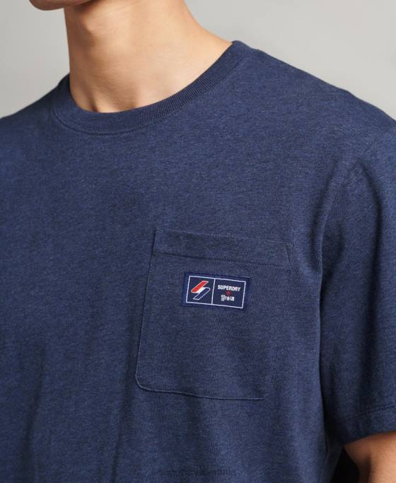 Superdry tricou cu buzunar cu logo din bumbac organic îmbrăcăminte albastru bărbați JX0Z4818