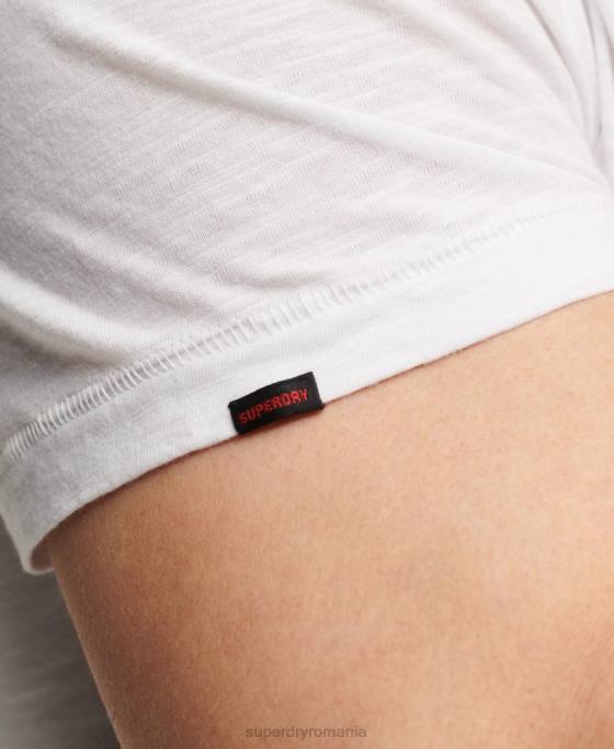 Superdry tricou cu decolteu în V îmbrăcăminte alb bărbați JX0Z70