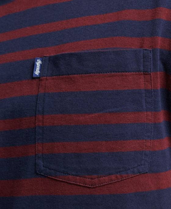 Superdry tricou cu dungi cu logo esențial din bumbac organic îmbrăcăminte marina bărbați JX0Z4825