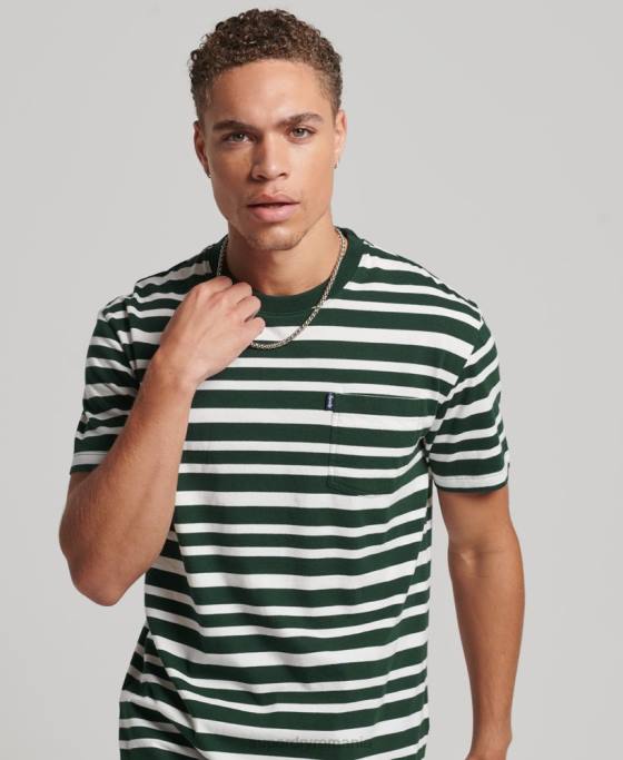 Superdry tricou cu dungi cu logo esențial din bumbac organic îmbrăcăminte negru bărbați JX0Z4827