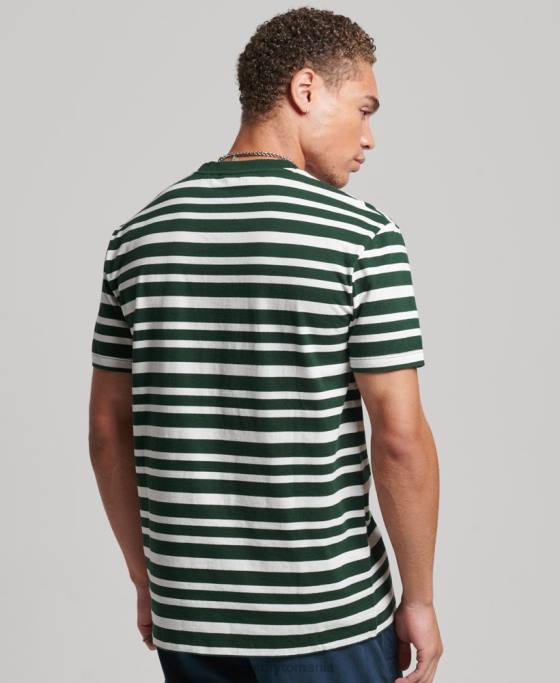 Superdry tricou cu dungi cu logo esențial din bumbac organic îmbrăcăminte negru bărbați JX0Z4827