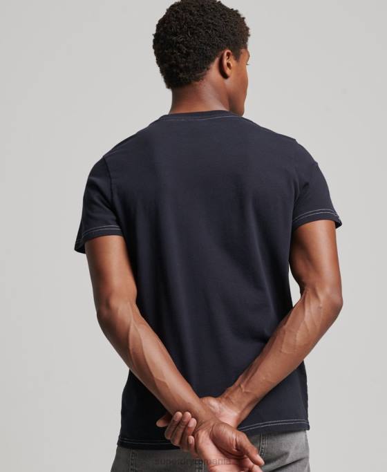 Superdry tricou cu dungi vintage anilor 70 îmbrăcăminte marina bărbați JX0Z4873