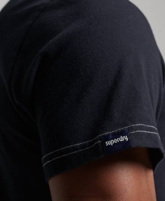 Superdry tricou cu dungi vintage anilor 70 îmbrăcăminte marina bărbați JX0Z4873