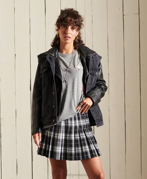 Superdry tricou cu grafic boho rock cu potrivire lejeră îmbrăcăminte gri femei JX0Z6607