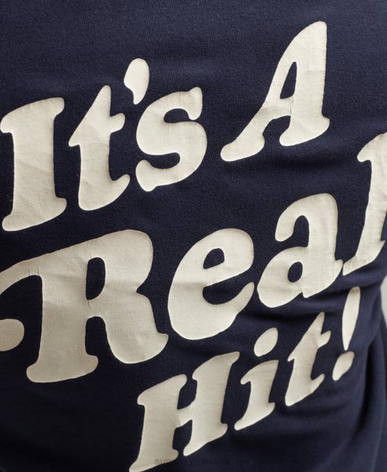 Superdry tricou cu grafic retro anilor 70 cooper îmbrăcăminte marina bărbați JX0Z4811